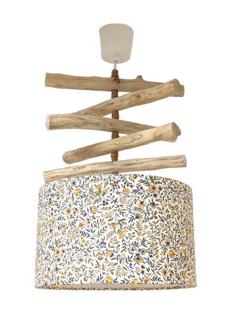 lustre bois flotté fleurs provençales (2) lustre bois flotté fleurs provençales