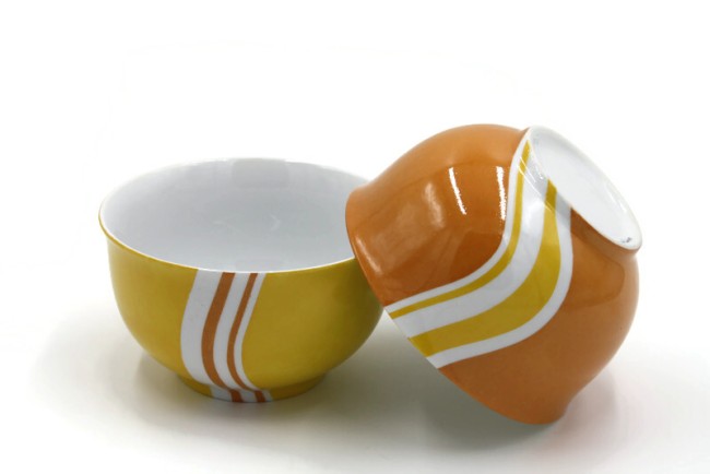 Pigments et Porcelaine Duo bols jaune et abricot (6)