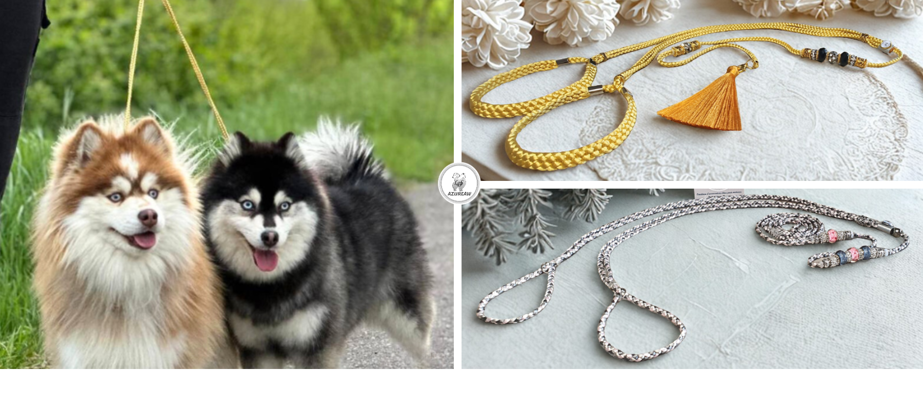 Laisses d’exposition doubles présentations – Élégantes et faites main | Azureaw