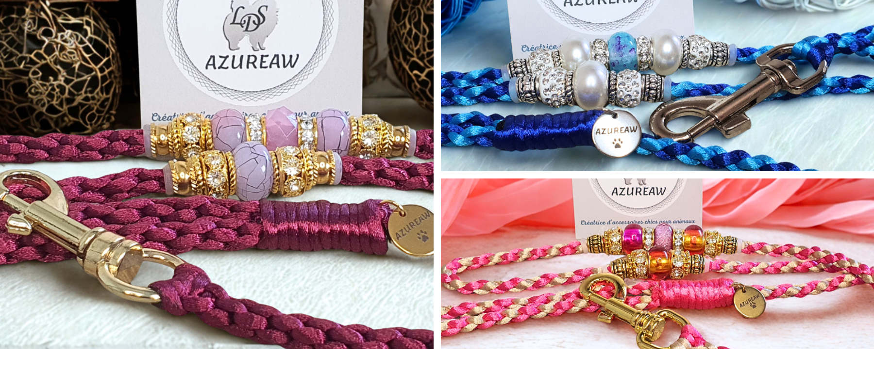 Laisses Tressées Mousquetons - Fait main