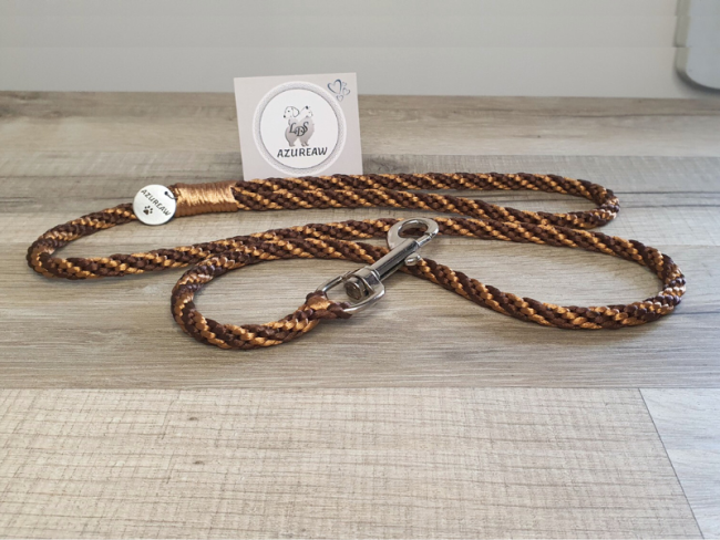 Laisse mousqueton DOUCEUR CARAMEL - Fait main
