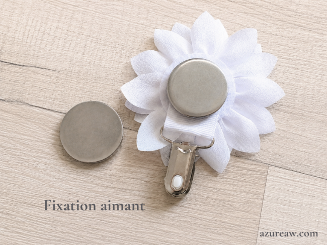 Broche porte-numéro Azureaw - Fixation aimant - Fait main