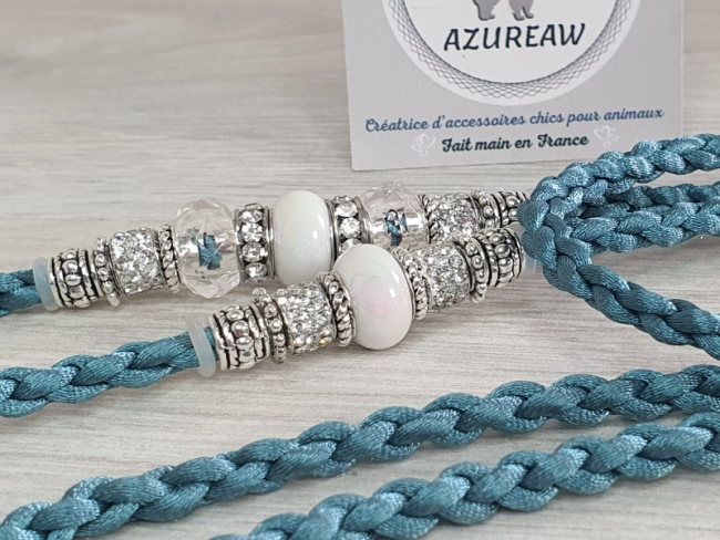 laisse exposition verte avec collier intégré | Azureaw