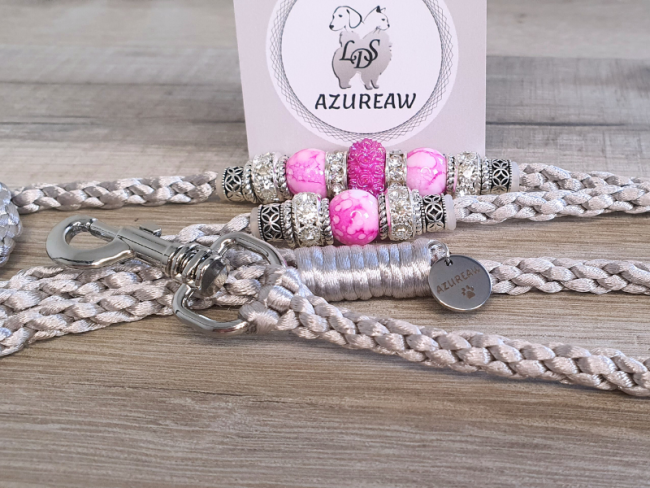 Laisse mousqueton ÉTOILE ROSÉE - Fait main Laisse mousqueton ÉTOILE ROSÉE - Fait main