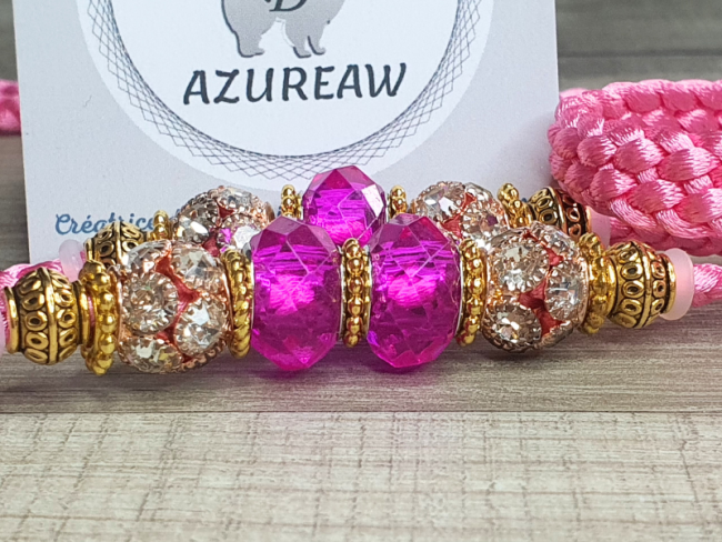 Laisse expositions canines NUANCE DE ROSE avec sous-gorge pour petit/moyen chien - Fait main