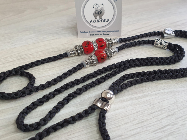 Laisse d’exposition Rouge & Nuit pour grand chien – Azureaw laisse exposition Rouge & Nuit grand chien Azureaw