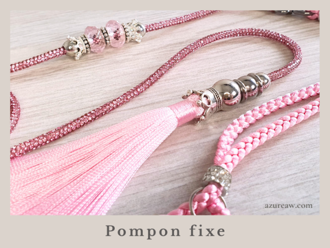 Laisse exposition chien Signature Scintillante avec perles et finition Pompon fixe - Fait main – Azureaw