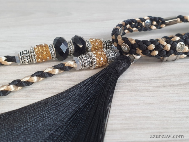Laisse d’exposition sur mesure entièrement tressée main pour chien moyen LUXE strass avec pompon| Azureaw Laisse d’exposition sur mesure entièrement tressée main pour chien moyen LUXE strass avec pompon| Azureaw