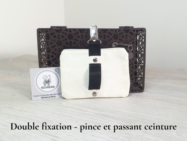 Pochette à friandises personnalisable Azureaw - Double fixation, pince et passant ceinture Pochette à friandises personnalisable Azureaw - Double fixation, pince et passant ceinture