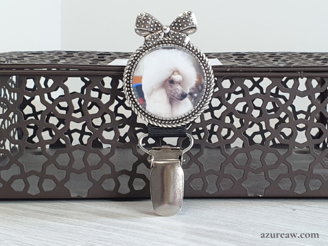 Broche porte-numéro Azureaw Personnalisée avec photo - Fait main