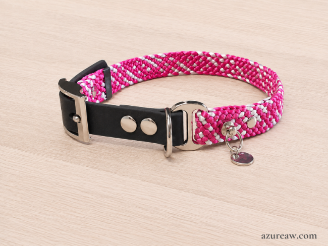 Collier tressé Attache Biothane (largeur 2 cm env.) - Fait main et sur mesure Collier tressé Attache Biothane (largeur 2 cm env.) - Fait main et sur mesure