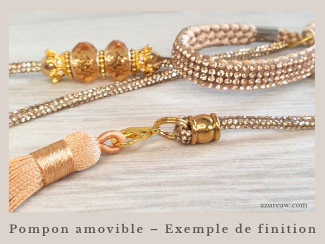 Laisse de Présentation Signature Scintillante avec finition Pompon amovible – Édition limitée. Fait main – Azureaw