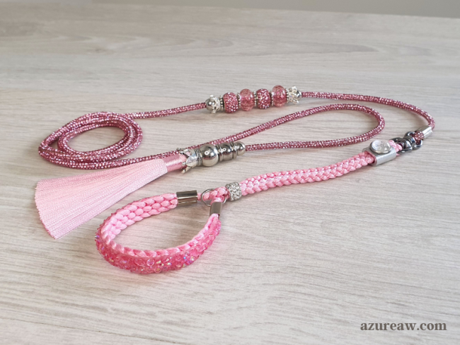 Laisse exposition chien scintillante Rose avec perles – Azureaw Laisse exposition chien scintillante Rose avec perles – Azureaw