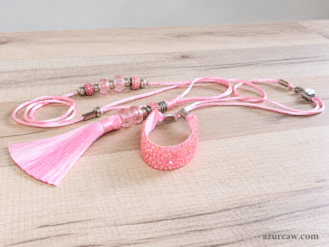 Laisse d’exposition sur mesure pour mini chien LUXE pailletée avec poignée & pompon | Azureaw