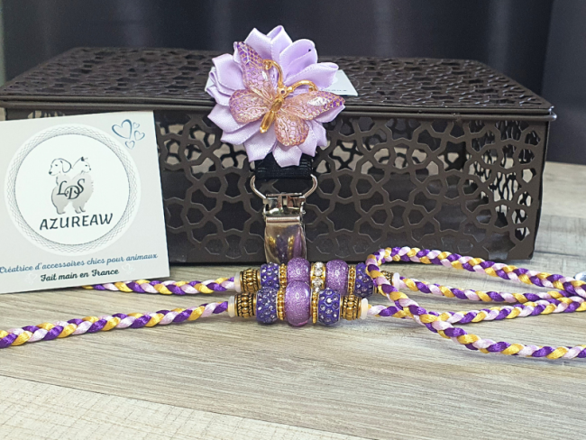 Broche porte numéro Papillon - Fait main