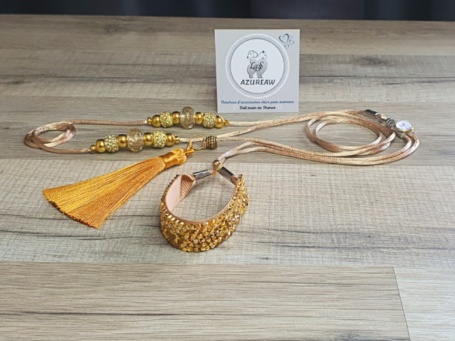 Laisse expositions canines Luxe Mini chien avec pompon 