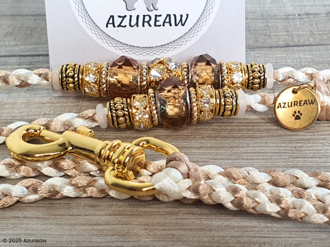 Laisse mousqueton IVOIRE MAJESTUEUX - Fait main Laisse mousqueton IVOIRE MAJESTUEUX - Fait main