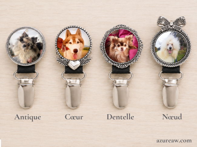 Broches porte-numéro Azureaw Personnalisées avec photo - Fait main