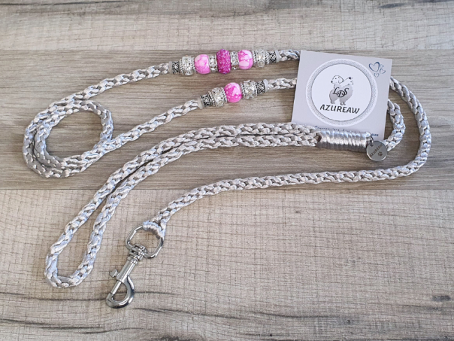 Laisse mousqueton ÉTOILE ROSÉE - Fait main Laisse mousqueton ÉTOILE ROSÉE - Fait main