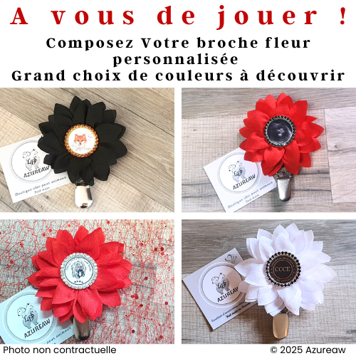 Broche Porte numéro - FLEUR PERSONNALISÉE - Fait main
