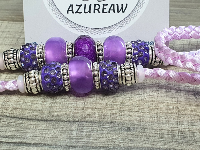 Laisse expositions canines PARME VIOLET pour petit/moyen chien - Fait main