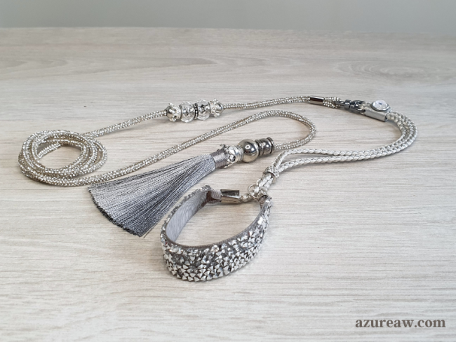 Laisse exposition mini chien scintillante argent – Azureaw Laisse exposition scintillante argent complète avec collier tressé et sous-gorge pour mini chien fait main