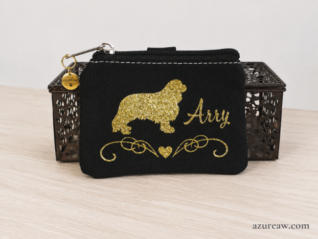 Pochette à friandises Cœur Douceur noire - Toutes races - Fait main | Azureaw