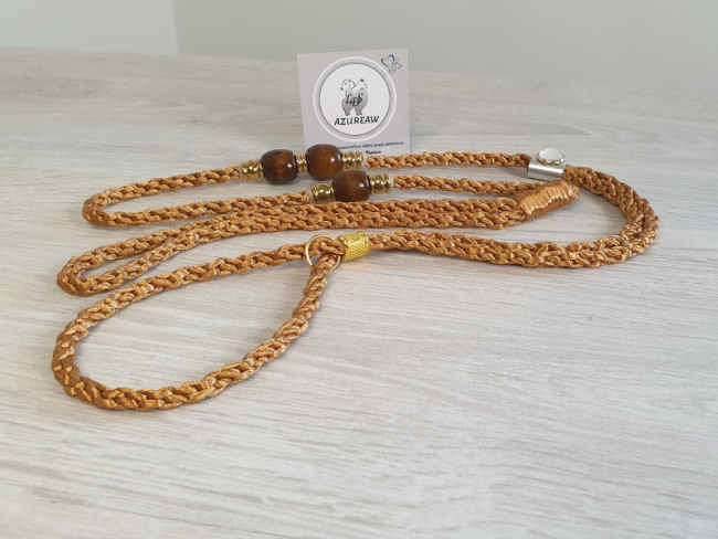 Laisse de présentation chien couleur caramel élégante et résistante