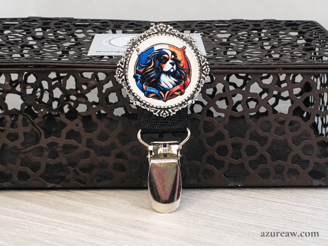 Broche porte-numéro Azureaw Personnalisée avec photo - Fait main