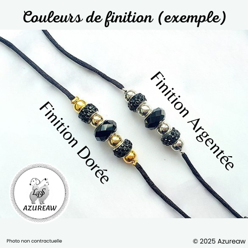 Choix couleurs de finition pour vos laisse expositions canines Luxe Mini chien avec sous-gorge tressé et pompon  