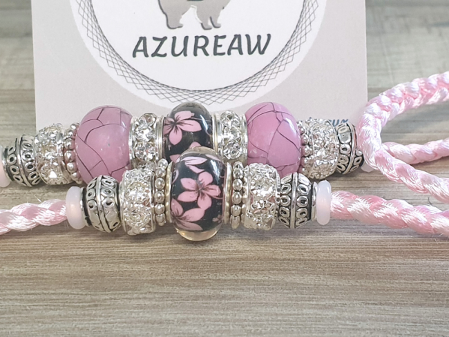 Laisse expositions canines ROSÉE ENCHANTÉE pour petit et moyen chien - Fait main Laisse expositions canines ROSÉE ENCHANTÉE pour petit et moyen chien - Fait main