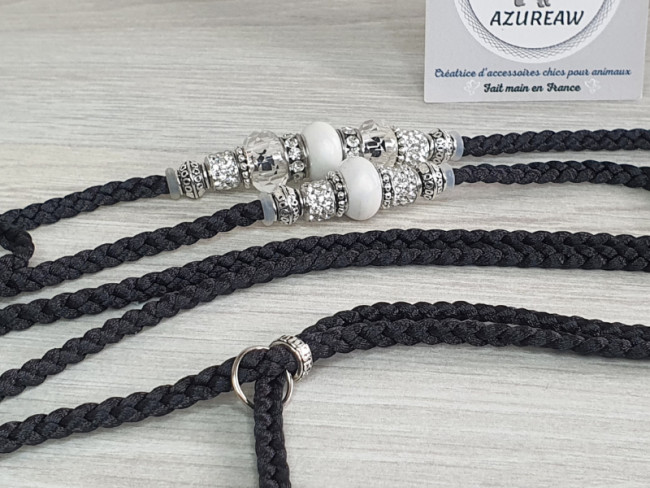 Laisse d’exposition Élégance Cristal pour chien – Azureaw laisse exposition canine Élégance Cristal petit chien Azureaw