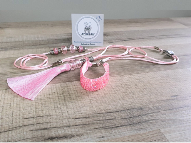 Laisse expositions canines Luxe Mini chien avec pompon 