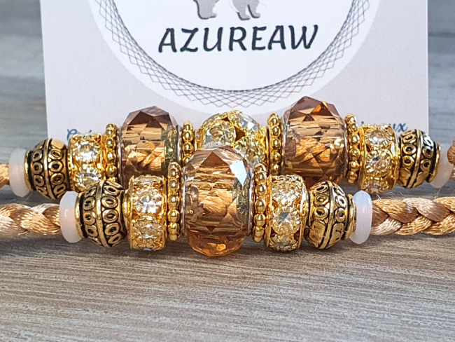 Laisse expositions canines ÉCLAT CHAMPAGNE pour petit moyen chien - Fait main Laisse expositions canines ÉCLAT CHAMPAGNE pour petit moyen chien - Fait main