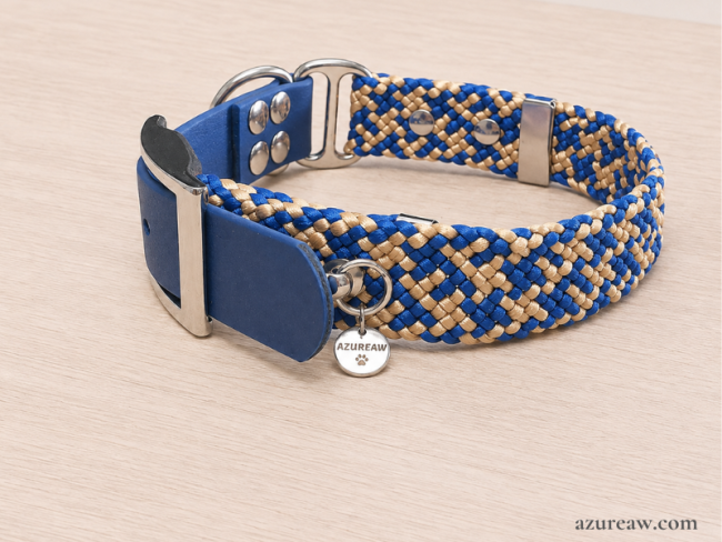 Collier tressé Attache Biothane (largeur 2.5 cm env.) - Fait main et sur mesure Collier tressé Attache Biothane (largeur 2.5 cm env.) - Fait main et sur mesure