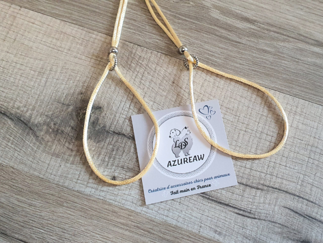 Laisse expos Double JAUNE PALE - Fait main