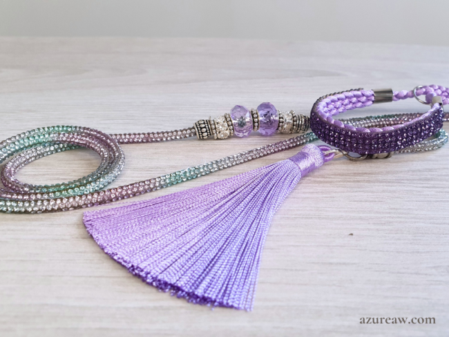 Laisse de Présentation Signature Scintillante Brume de Lilas – Édition limitée. Fait main – Azureaw