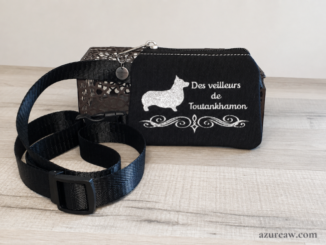 Pochette à friandises Élégante Azureaw - Personnalisée toutes races - Fait main