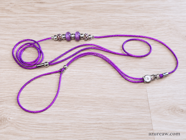 Laisse d'expositions canines pour mini chien VIOLETTE - Fait main Laisse d'expositions canines pour mini chien VIOLETTE - Fait main