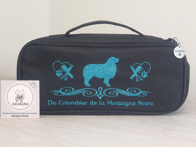 Pochette de toilettage pour chien personnalisable, fermée, vue extérieure