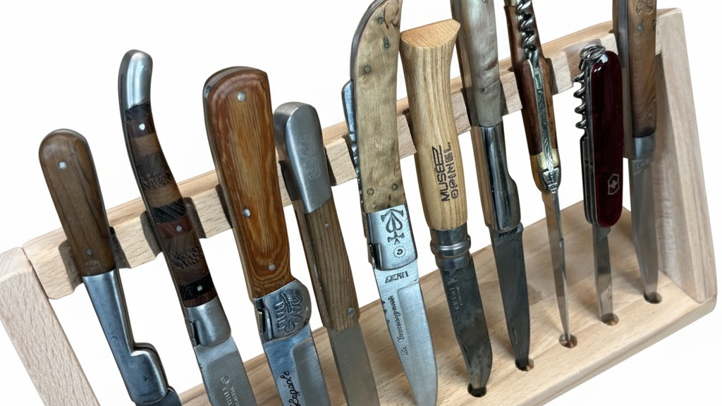 présentoir de couteaux vertical