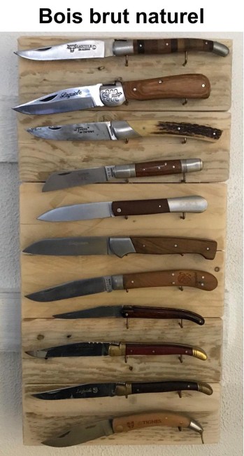 11 couteaux mural support métal sapin