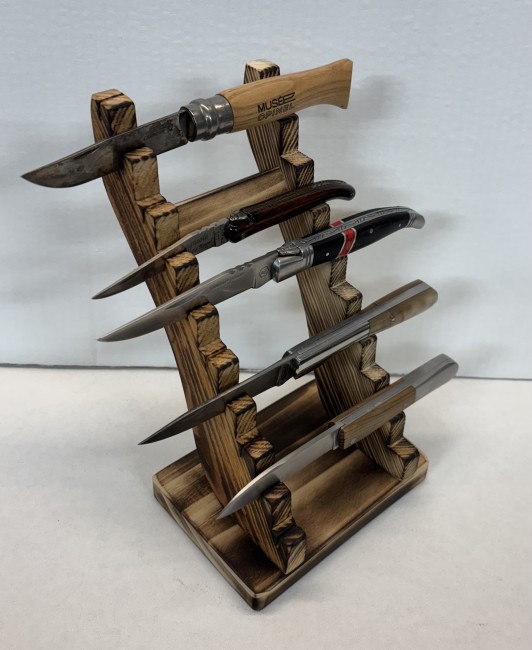 PRESENTOIR 10 COUTEAUX EN SAPIN BRULE Shou Sugi Ban PRESENTOIR 10 COUTEAUX EN SAPIN BRULE Shou Sugi Ban