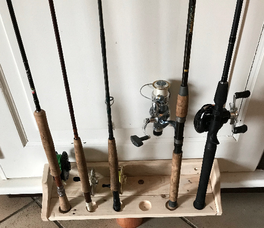 6 cannes a peche sapin naturel