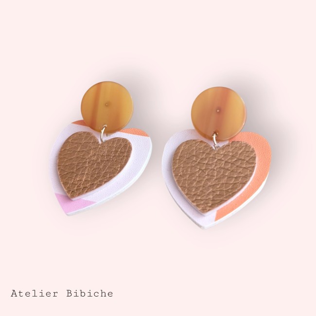 Boucles cœur faites main végétalien femme cadeau Boucles cœur faites main végétalien femme cadeau