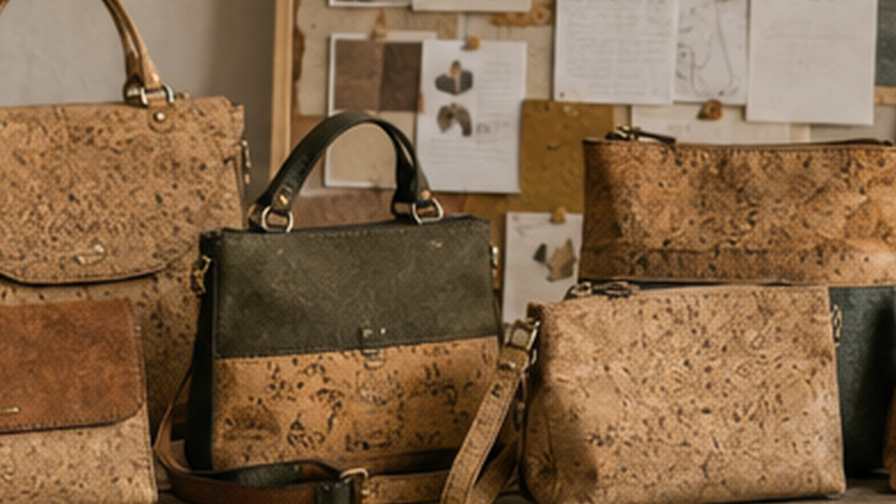 Collection d'accessoires artisanaux en tissu de liège naturel