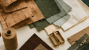 Sélection de tissu de liège, textiles, fils et accessoires pour une création Casaval