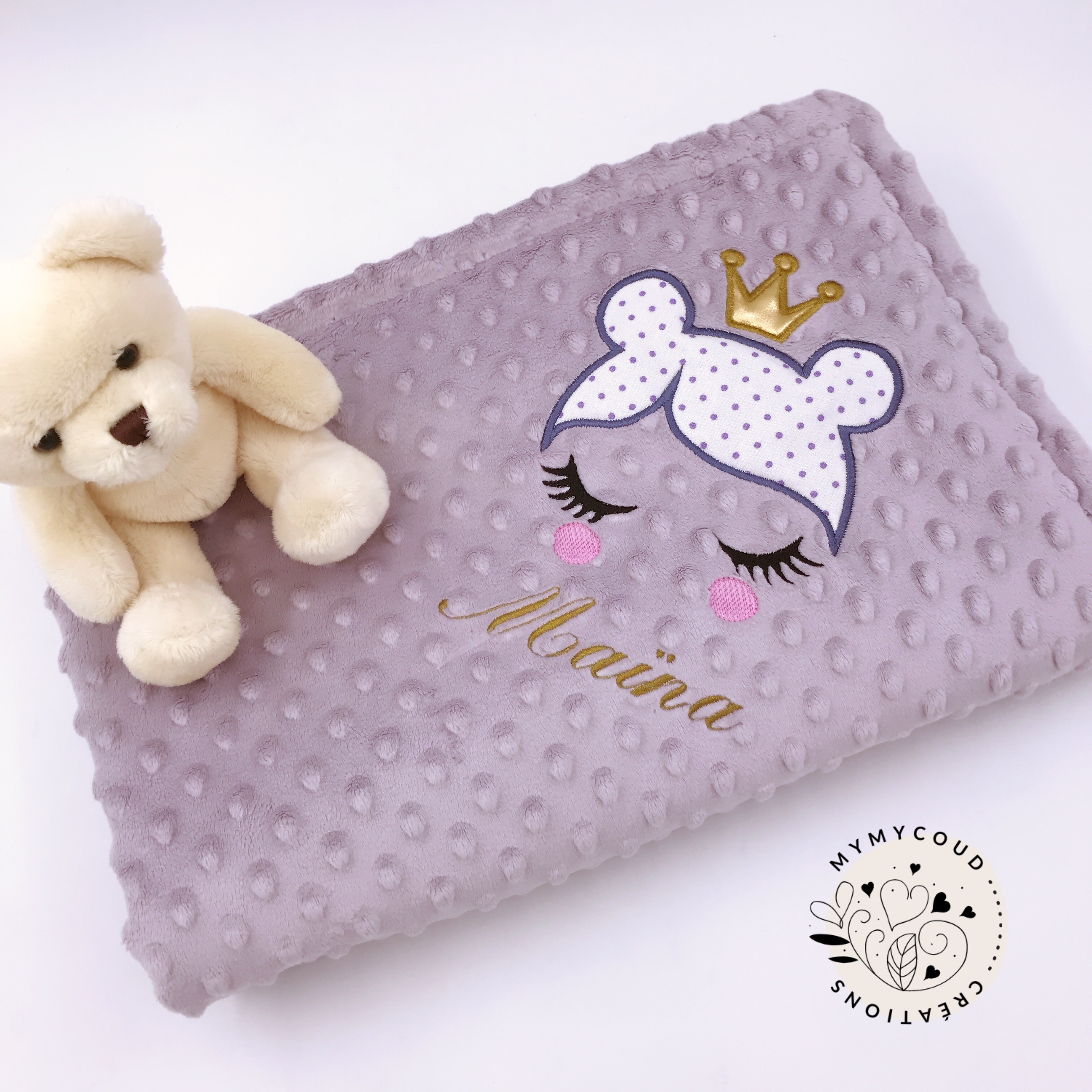 Couverture Bébé Personnalisée Avec Prénom - Doudou Personnalisé Pour Fille Ou Garçon, Cadeau Naissance Unique