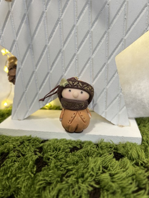 Châtaigne, le courageux- Les petits compagnons de Noël - Décoration de sapin artisanale