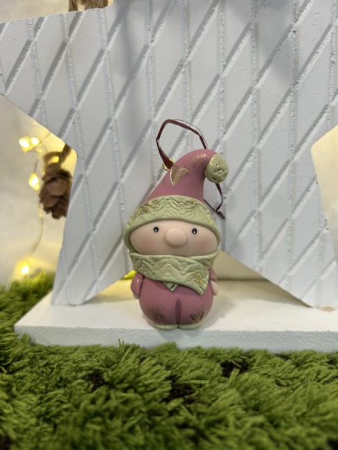 Guimauve, la petite douceur- Les petits compagnons de Noël - Décoration de sapin artisanale